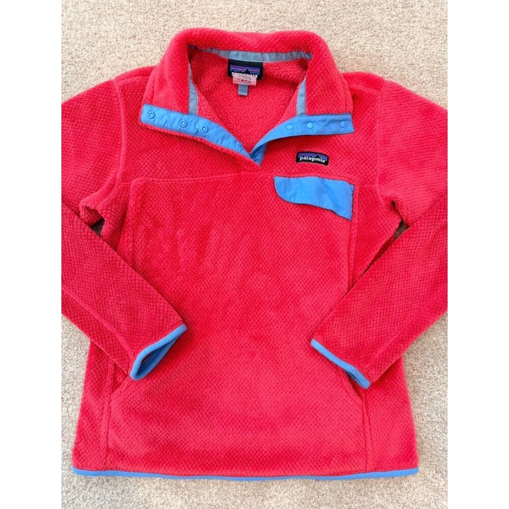 Patagonia Synchilla Snap-T Fleece Pullover Women's M Red Blue Style 25442 SP15